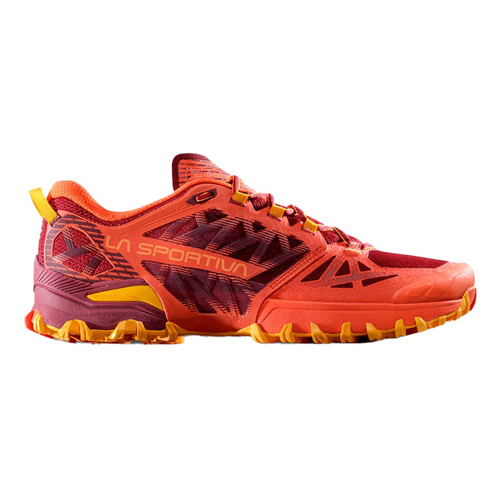 La Sportiva Bushido III Trail Running Shoe Men's in Cherry Tomato Sangria